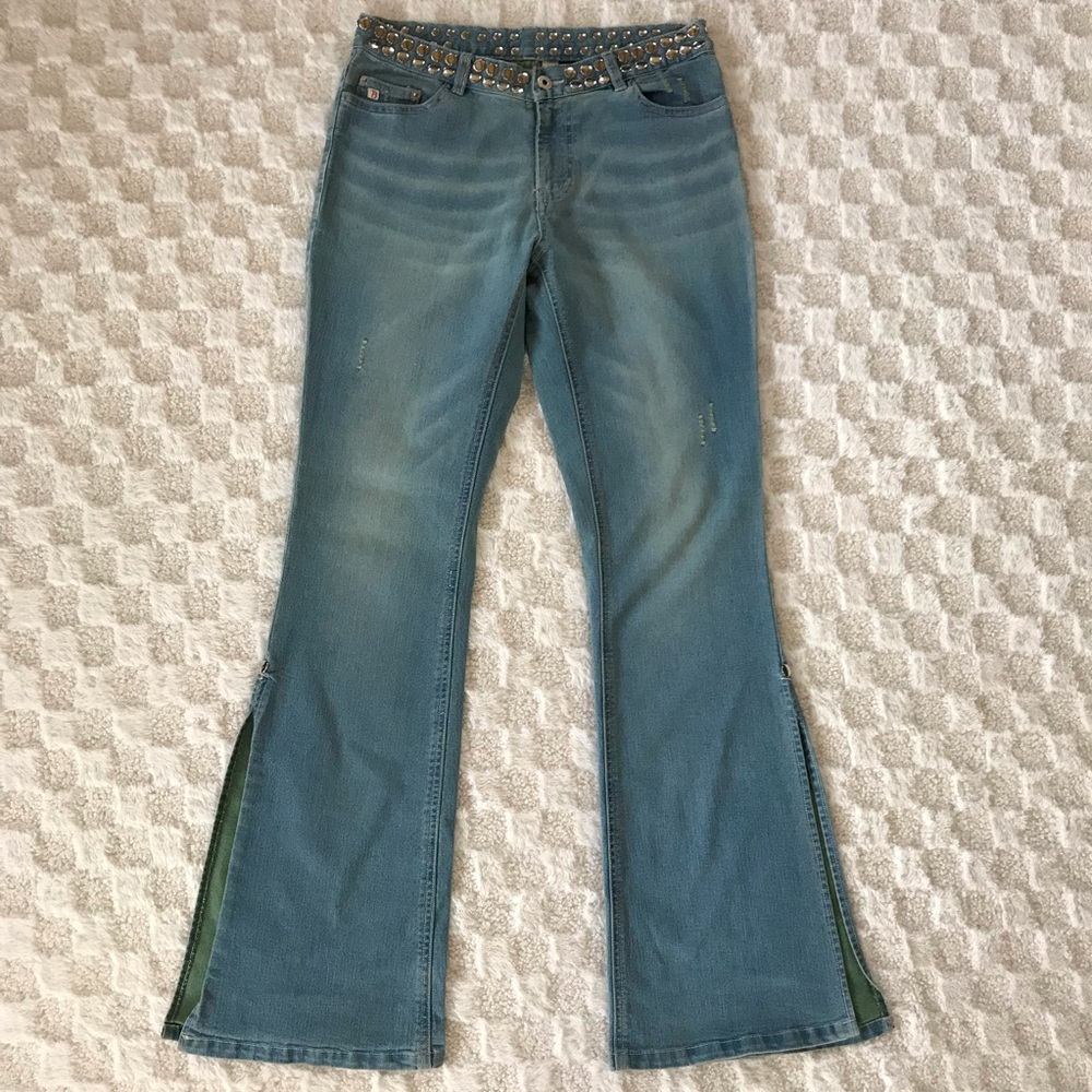 Buffalo David Bitton Studded Y2k Style Light Blue Jeans Women Size 29 Inch Waist